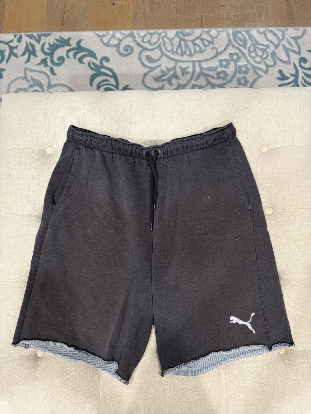 Puma Men’s Charcoal Black Athletic Logo Shorts